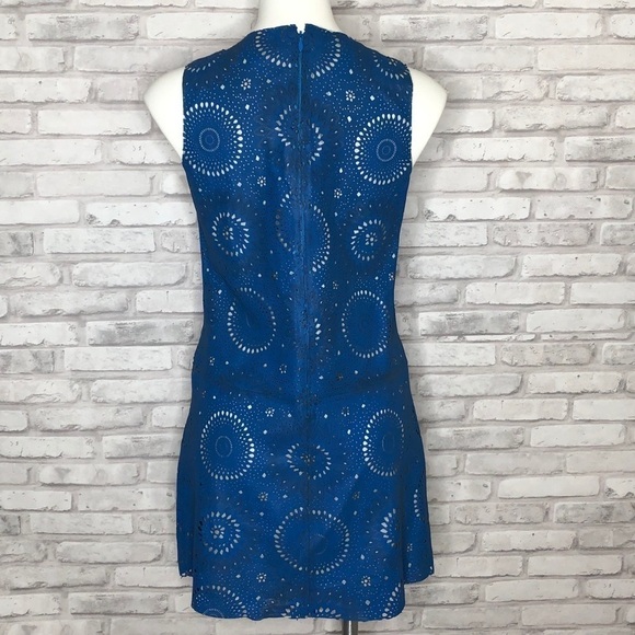 ASOS leather blue cutout shift dress, size 6 - Picture 4 of 9